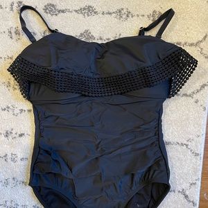 Black one piece bathing suit